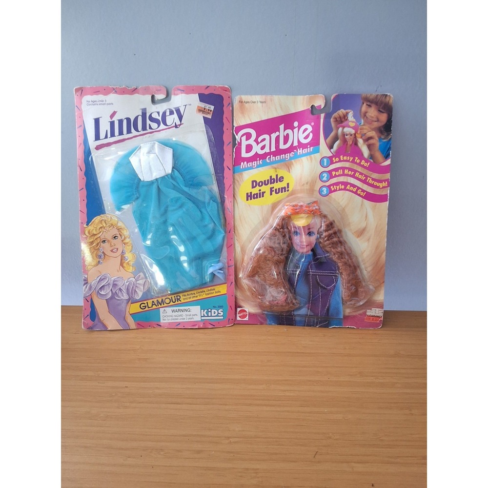 Vintage Barbie Magic Change Hair & Lndsey Glamour Dress. Lot Of‎ 2 NEW